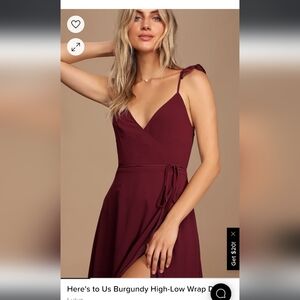 Lulu's Burgundy Here's to Us dress size small
